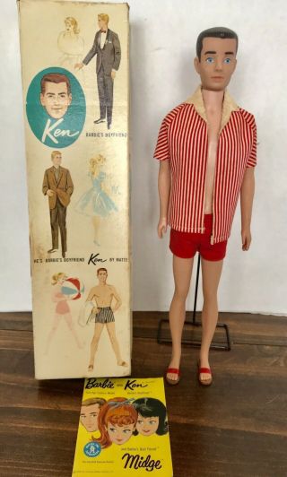 Vintage 1960’s Ken Doll With Outfit/ Stand / Booklet