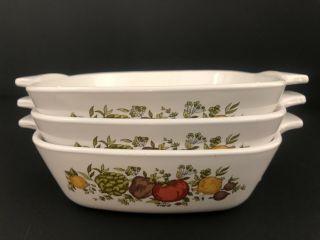 Set 3 Vintage CORNING WARE Spice of Life 1 - 3/4 Cup Small Casserole Dish P - 41 - B 2