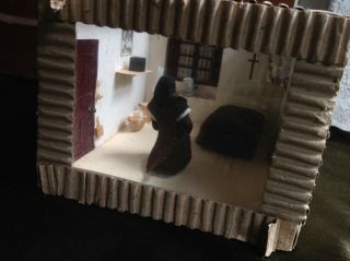 Rare Antique Diorama Saint Therese De Lisieux Nun Convent Cell Miniature Doll
