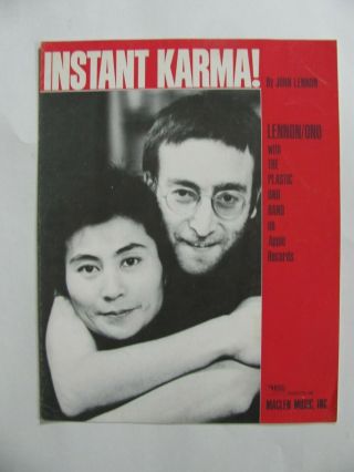 The Beatles John Lennon " Instant Karma " U.  S.  Sheet Music 2/70