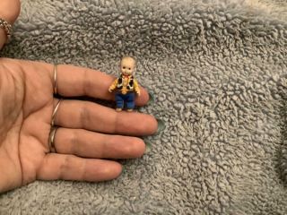 Miniature Handmade Mini 1/24 Half Scale Boy Child Cowboy Ooak Dollhouse Doll