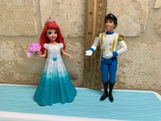 Disney Princess Little Mermaid Ariel,  Eric Polly Pocket Doll Magiclip Dress