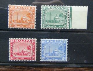 Selangor 1935 - 41 Values To 15c Ultramarine Mm (3c Green Mnh (mm On Margin)