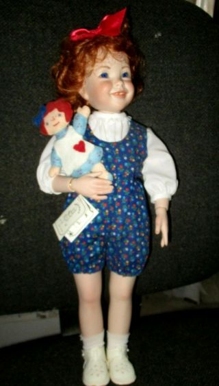 Jeanne Singer Redhead Bridget W/ Raggedy Ann 17 " Jointed Doll 25 Of Only 50 Mib