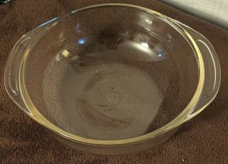 Vintage Pyrex Clear Glass Mixing Bowl Gold Trim Medium
