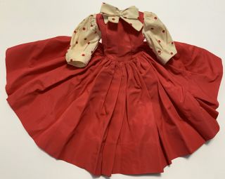 Vintage Madame Alexander Doll Cissy Red Polka Dot Taffeta Dress Vgc Tagged