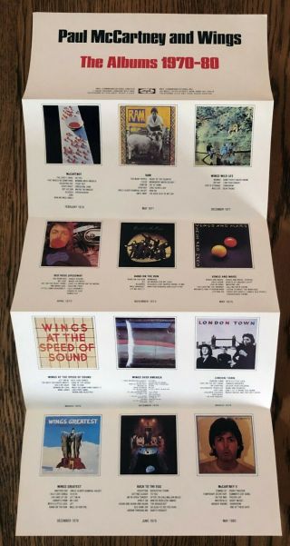 Paul Mccartney And Wings Mpl Promo Flyer For 1970 - 1980 Lp 