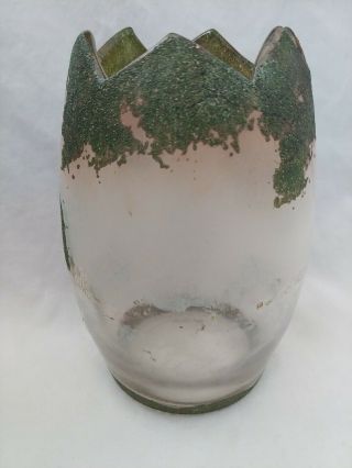 Daum Nancy Glass Enamel Landscape Vase - Extreme Wear,  Poor 3