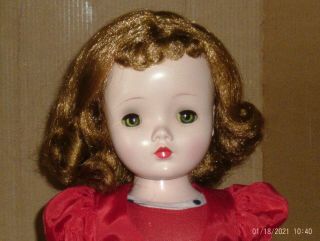 Vintage 17 " Madame Alexander Binnie Doll In Org.  Taffeta Overdress - Cissy Face