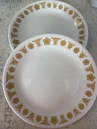 Set of 6 Corelle Corning Livingware Butterfly Gold Salad Plates - 2