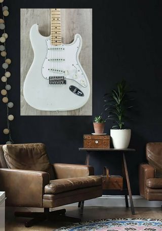 Jimi Hendrix Fender Stratocaster guitar WALL ART 24 
