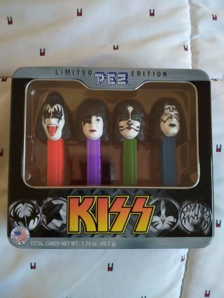 Kiss Limited Edition Pez Dispenser Collectible Tin W Band Members (no Candy)