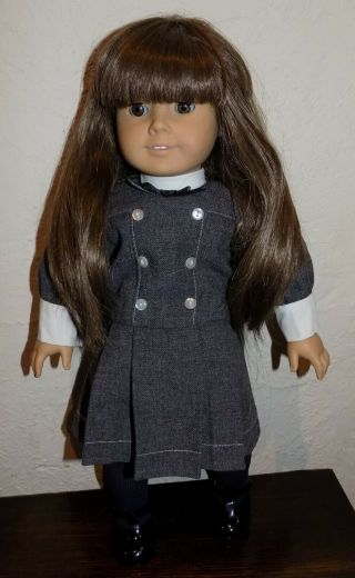 Pre Mattel Early Pleasant Company Samantha American Girl Doll In School Dress