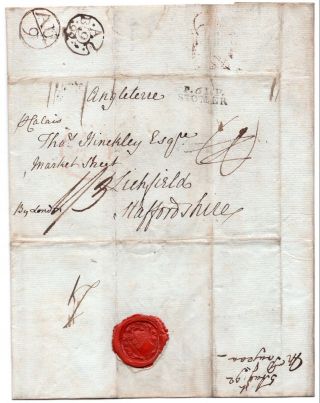 1792 Letter From Abroad With Foreign Office Bishops Mark And Inland Double Ring