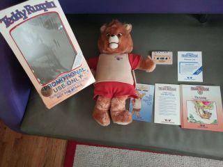 Vintage 1985 Teddy Ruxpin Bear.  In Very Rare Promo No Resale Box