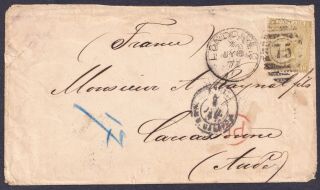 1867,  Sg110,  9d Straw,  Ik,  Cover,  Scarce,  Qv,  Queen Victoria,  Gb,  Britain,  Uk