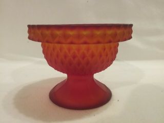 Vintage Red Viking Glass Diamond Point Fairy Lamp Base Only