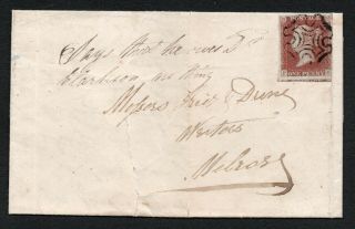 3rd June 1841 Scots Letter Sg 7 Spec As29 (f E) 1d Red Plate 5 State 1 Cat £400,