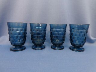 (4) Colony - Whitehall - Riviera Blue - 3 7/8 " Juice Glasses - 6 Fl Oz