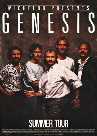 Genesis Summer Tour 1987 Michelob / Anheuser Busch Promo Poster Phil Collins