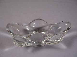 Daum Nancy France Crystal Pulled Art Glass Bowl Bonbon Dish Vintage Signed