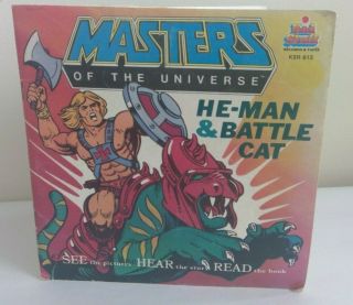 Masters Of The Universe See Hear Read He - Man & Battle Cat Record & Book