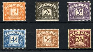Gb Qeii 1954 - 55 Postage Due Set Of 6 Mnh (4d Mlh) Sg D46/d55 Cat £250