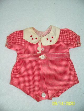 Vtg Rare & Htf Effanbee Dy - Dee Baby Sunsuit Romper For 11 " Doll Fits Tiny Tears