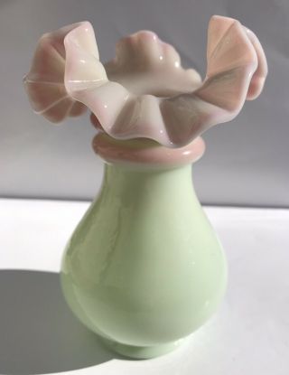 Fenton Lotus Mist Burmese 6 Inch Vase.  Preferred Second From Gift Shop.