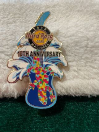 Hard Rock Cafe Pin Mallorca 10th Anniversary Blue Guitar W Mosaic Salamander