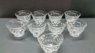 9 Pc:vintage Fostoria American Clear Pressed Tea/coffee Cups Footed C Handle