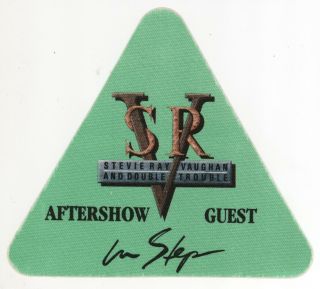 Stevie Ray Vaughan 1989 In Step Tour Green After Show Guest Backstage Pass Srv