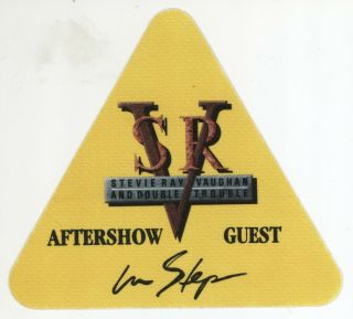 Stevie Ray Vaughan 1989 In Step Tour Yellow After Show Guest Backstage Pass Srv