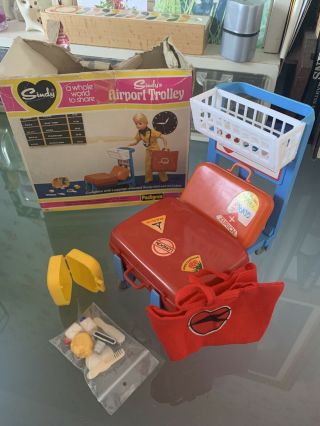 Rare Complete Boxed Vintage Pedigree Sindy Airport Trolley Box 1980 