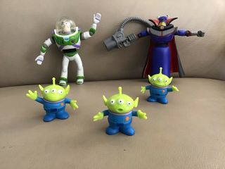 Disney Pixar Toy Story 2 Play Set Of 5 Toys Buzz Lightyear Zurg Green Alien