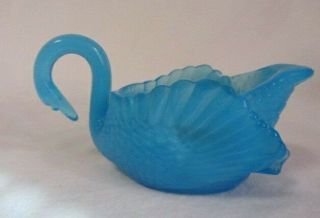 Vintage Boyd Glass 5 " Swan Azure Blue B In Diamond No Lines 1st 5 Years