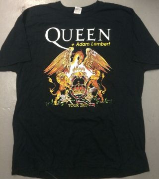 2017 Queen,  Adam Lambert Usa America Tour Concert Shirt 2x Freddie Mercury Rock