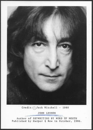 John Lennon 1986 Skywriting By Word Of Mouth Promo Portrait Photo