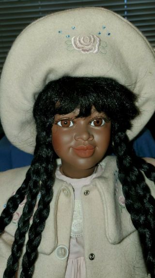 Porcelain African American Seymour Mann Aa Doll 24 " Black/ Brown Skin Ooak