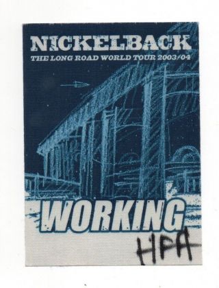 Nickelback 2003/04 The Long Road Tour Local Crew Satin Backstage Pass