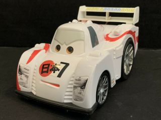 Disney Pixar Cars 2 White 7” Japanese Shu Todoroki Rip/pull Cord Rev Ups Car