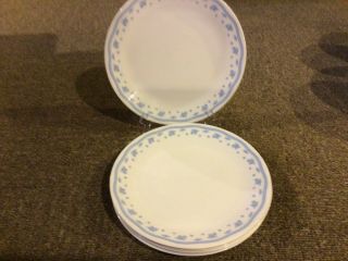 Corelle By Corning Morning Blue Set Of 8 Dinner Plates 10 - 1/8 " White Blue Floral