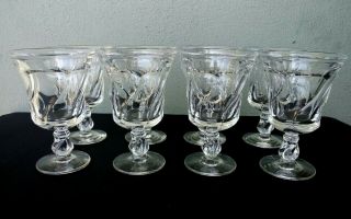 Fostoria - Jamestown - Elegant Clear Glass Water Goblets - Set Of 8