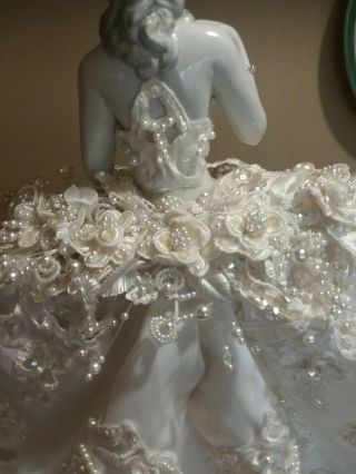 Vtg.  Porcelain Half - doll Boudoir Marie Antoinette Bride doll. 3