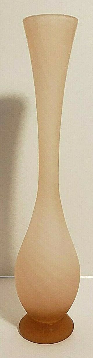 Vintage Lefton Japan Hand Blown Glass Vase Pink Satin Glass Swirl Pattern