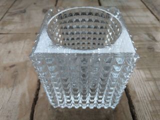 Fostoria American Clear Glass Candle Holder Q - Tips Toothpick