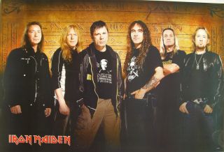 Iron Maiden " Group Inside Egyptian Tomb " Poster From Asia - Heavy Metal Music