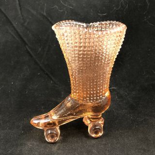 Vintage Boyd Glass Company Roller Skate Boot - Peach Colored Glass