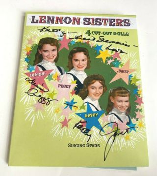 Lennon Sisters Singing Stars Paper Cut Out Dolls Signed Autographed