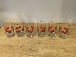 Vintage Cherry Juice Glasses (6)